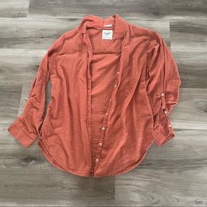 Abercrombie Burnt Orange Boyfriend Shirt Large